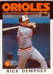 1986 Topps Baseball Cards      358     Rick Dempsey
